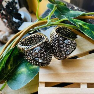 Cobra Crystal Antique Gold Cuff Bracelet Amrita Singh